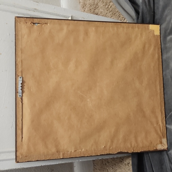 Cross Stitch Finished Wall Hanging Bathroom Humor Wood Frame 11.5" x 13" - Picture 3 of 3